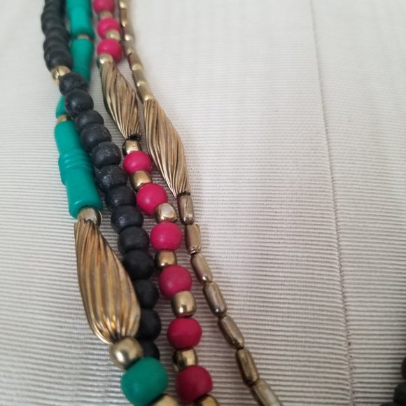 Funky Boho Colorful Multi Strand Necklace Jewelry - Picture 10 of 13